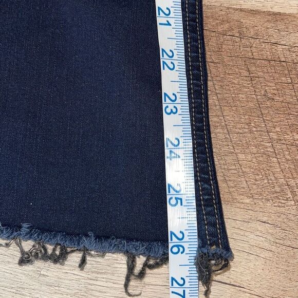 Rag & Bone Womens Frayed Hem 10-inch Crop Flare Jeans Dark Blue Dune Size 27 - Picture 13 of 13